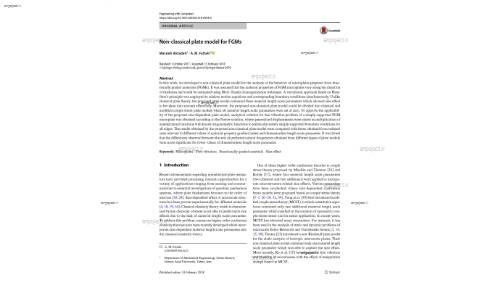 Non‑classical plate model for FGMs
